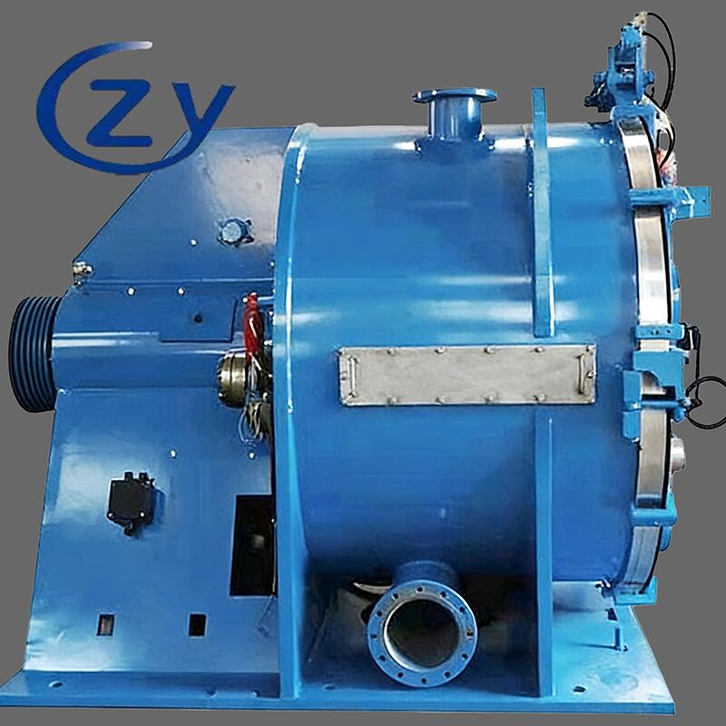 Equipo industrial de separación sólido-líquido con centrífuga raspadora controlada hidráulicamente con operación estable y duradera